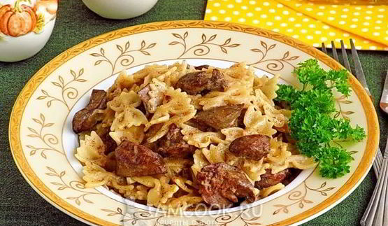 паста с куриной печенью в мультиварке