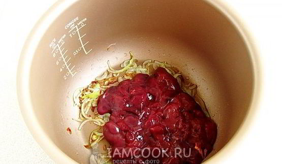 паста с куриной печенью в мультиварке