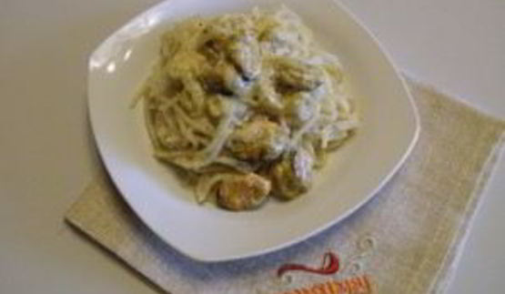 паста с мидиями в сливочном соусе