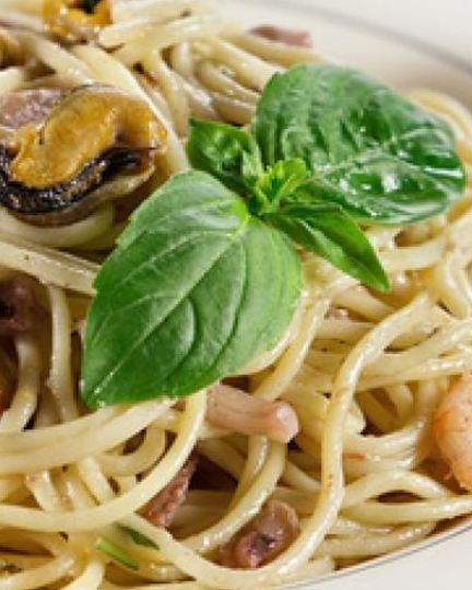 Рецепт пасты с морепродуктами в сливочном соусе