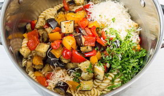 паста с печеными овощами