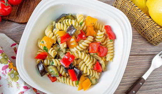 паста с печеными овощами