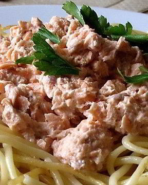 Паста с рыбой и сливками