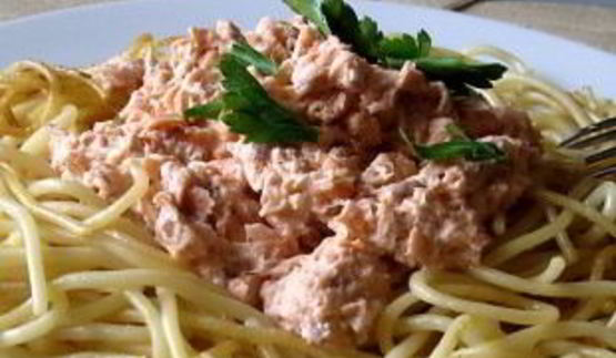 паста с рыбой и сливками