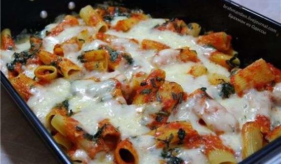 паста запеченная с моцареллой