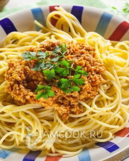 Рецепт постных спагетти болоньезе