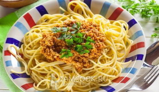 постные спагетти болоньезе
