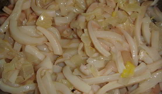 сливочная паста с кальмарами