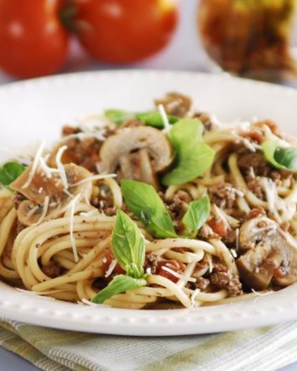 Рецепт спагетти болоньезе с грибами