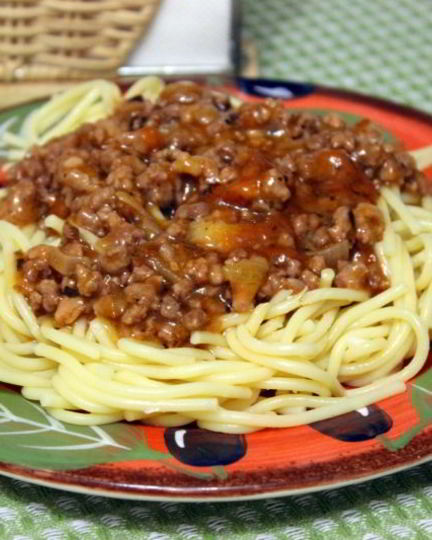 Рецепт спагетти с ароматным мясным соусом