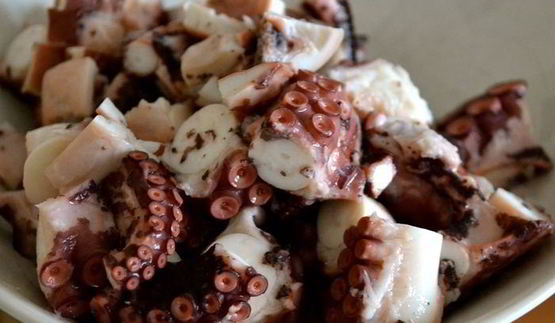 спагетти с осьминогом