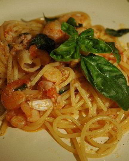 Рецепт спагетти в рыбном соусе