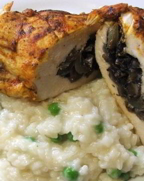 Фаршированная грудка курицы с грибами