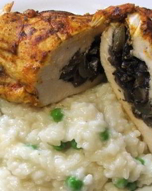 Фаршированная грудка курицы с грибами