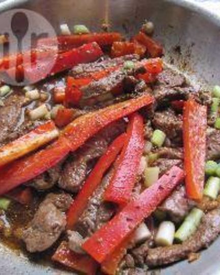 Рецепт говядины стир-фрай с зеленым луком