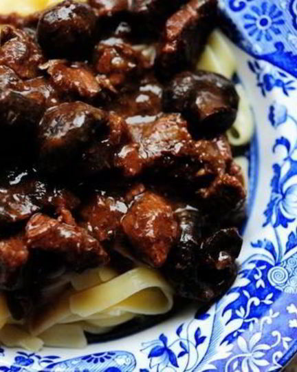 Рецепт говядины тушеной с грибами