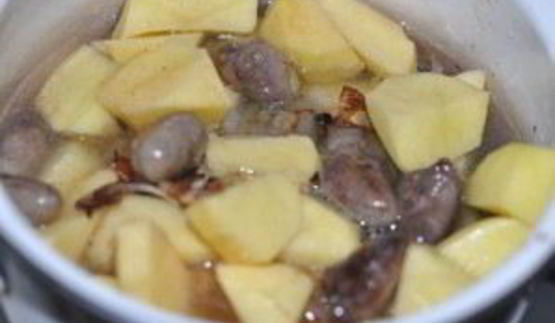 картошка с сердечками куриными