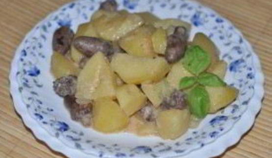 картошка с сердечками куриными