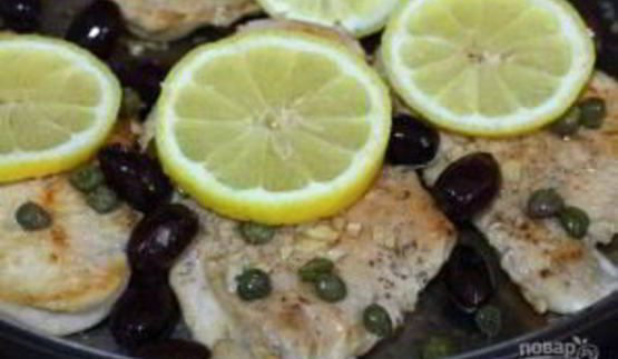 куриная грудка с лимоном на сковороде