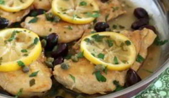 куриная грудка с лимоном на сковороде