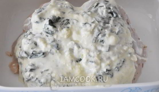 куриная грудка со шпинатом и сливочным сыром