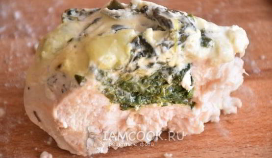 куриная грудка со шпинатом и сливочным сыром