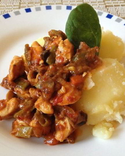 Рецепт куриного филе с шампиньонами в остром соусе