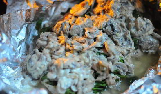 куриные грудки со шпинатом и грибами