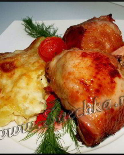 Рецепт куриных ножек с картофелем в луковом соусе