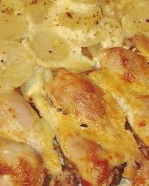Куриные ножки, запеченные с картофелем в духовке