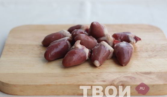 куриные сердечки в сметане