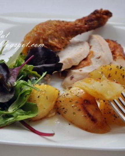 Рецепт курочки с картошечкой, запеченная с лимоном