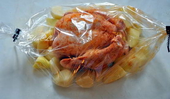курочка с картошечкой, запеченная с лимоном