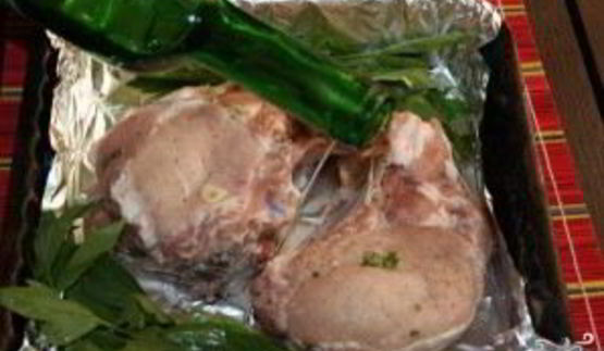 мясо и любисток