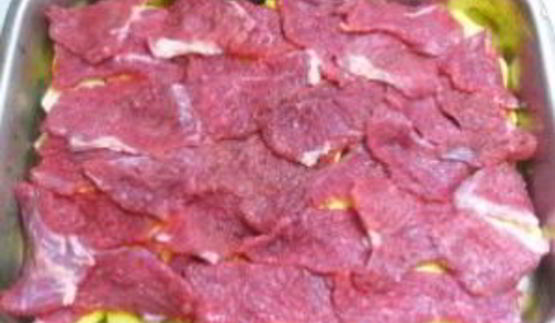 мясо в духовке с грибами