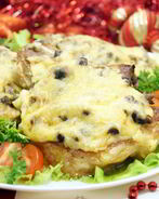 Отбивные с грибами и сыром Праздничное настроение