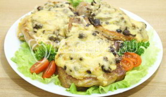 отбивные с грибами и сыром праздничное настроение