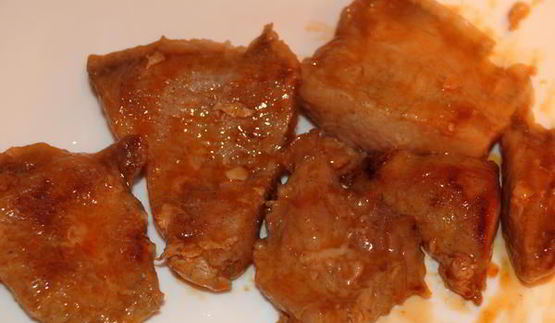 свинина под грейпфрутовым соусом