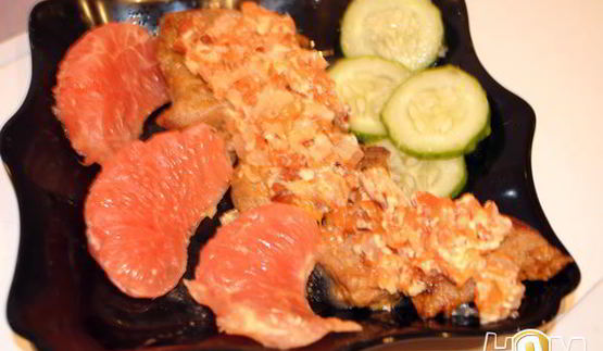 свинина под грейпфрутовым соусом