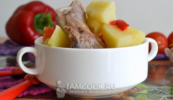 тушеный кролик с картошкой в мультиварке