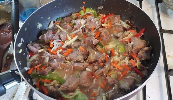 тушеные желудки индейки по-русски