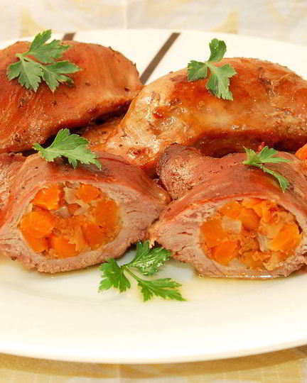 Рецепт утиной грудки, фаршированной грибами и овощами