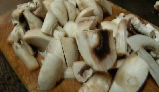 нежный гарнир из лука-порея и грибов с маскарпоне