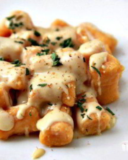 Рецепт ньокков из сладкого картофеля с сырным соусом