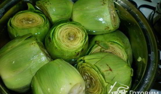 артишоки фаршированные грибами и беконом