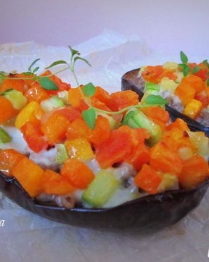 Рецепт баклажанов фаршированных мясом и овощами