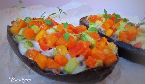 баклажаны фаршированные мясом и овощами