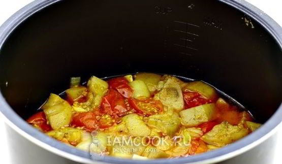 баклажаны, тушенные в мультиварке-скороварке