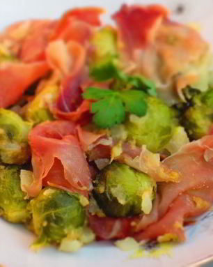 Брюссельская капуста с пармской ветчиной