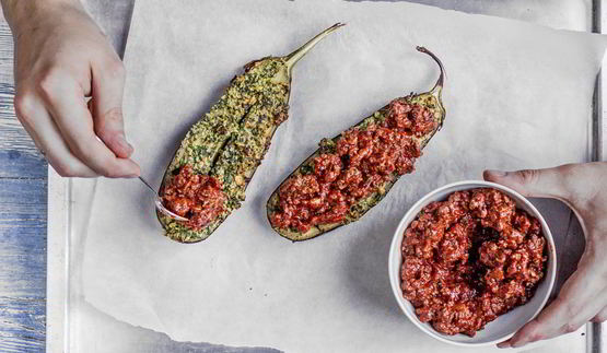 фаршированные баклажаны в грузинском стиле